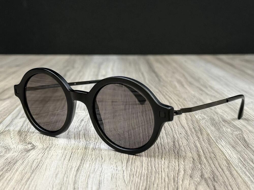 MYKITA Lite Sun ESBO Sunglasses Black Round Stainless Steel Handmade 48-22 NEW
